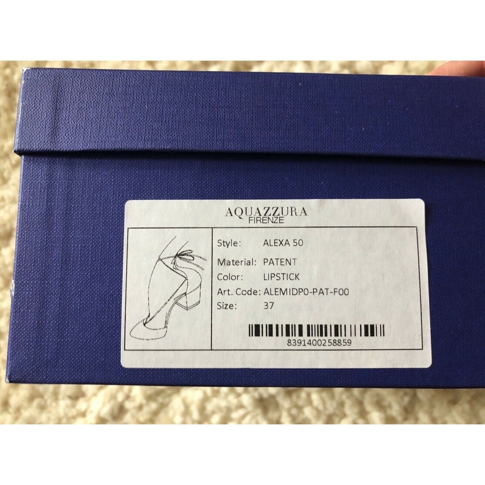 $500+ NIB Aquazzura Alexa Red Patent Leather Block Heel Pumps Shoes Italy/37 - Picture 10 of 11